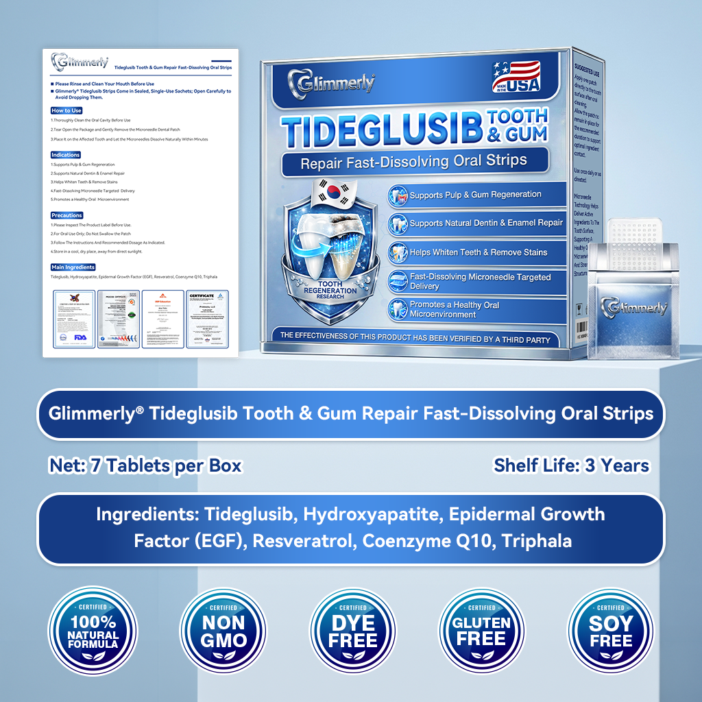๐ฎ๐๐๐๐๐๐๐๐ยฎ ๐ Tideglusib FastโDissolving Tooth & Gum Repair Oral Strips(Supports tooth repair and helps relieve gum discomfort and other common oral concerns)