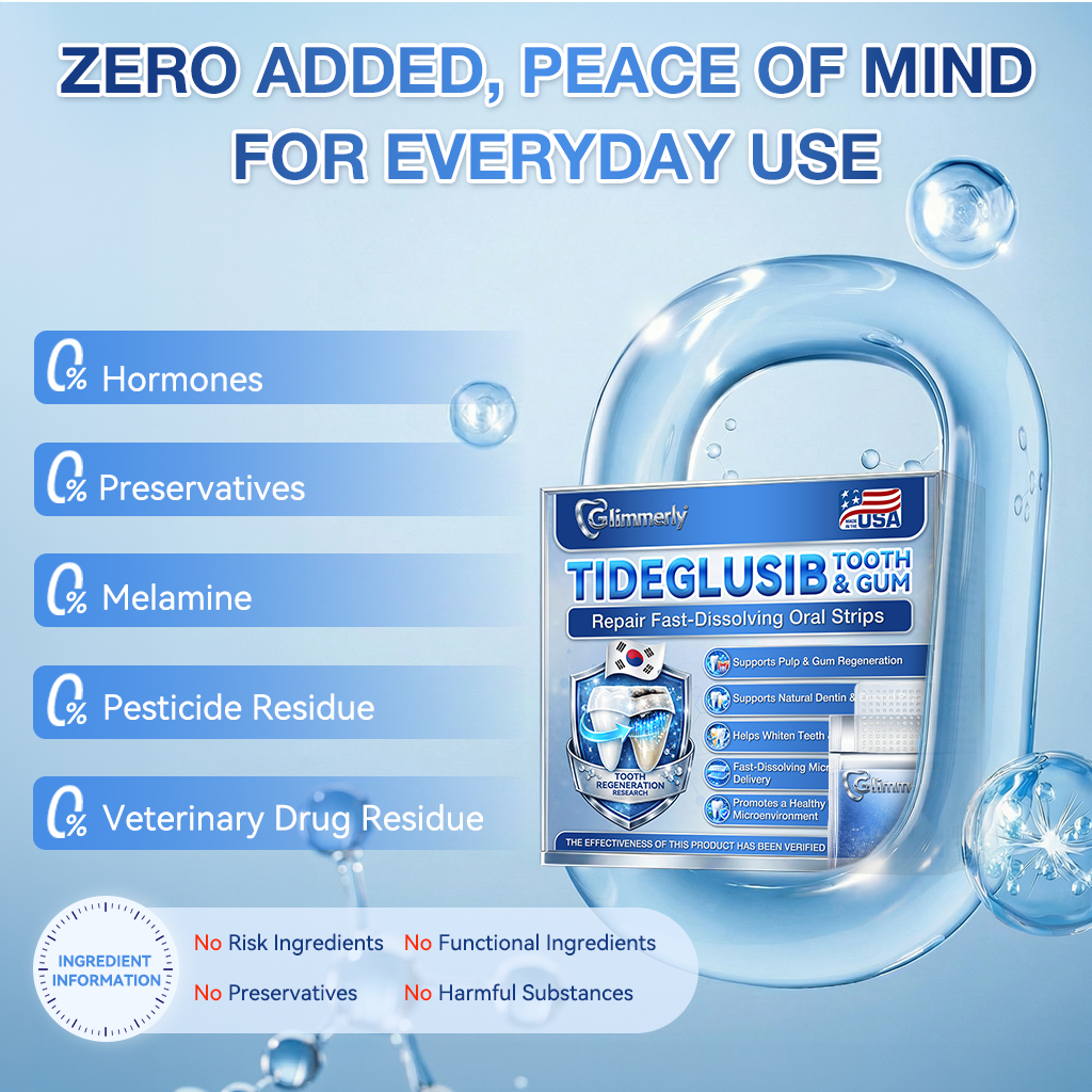 𝑮𝒍𝒊𝒎𝒎𝒆𝒓𝒍𝒚® 🎋 Tideglusib Fast‑Dissolving Tooth & Gum Repair Oral Strips(Supports tooth repair and helps relieve gum discomfort and other common oral concerns)